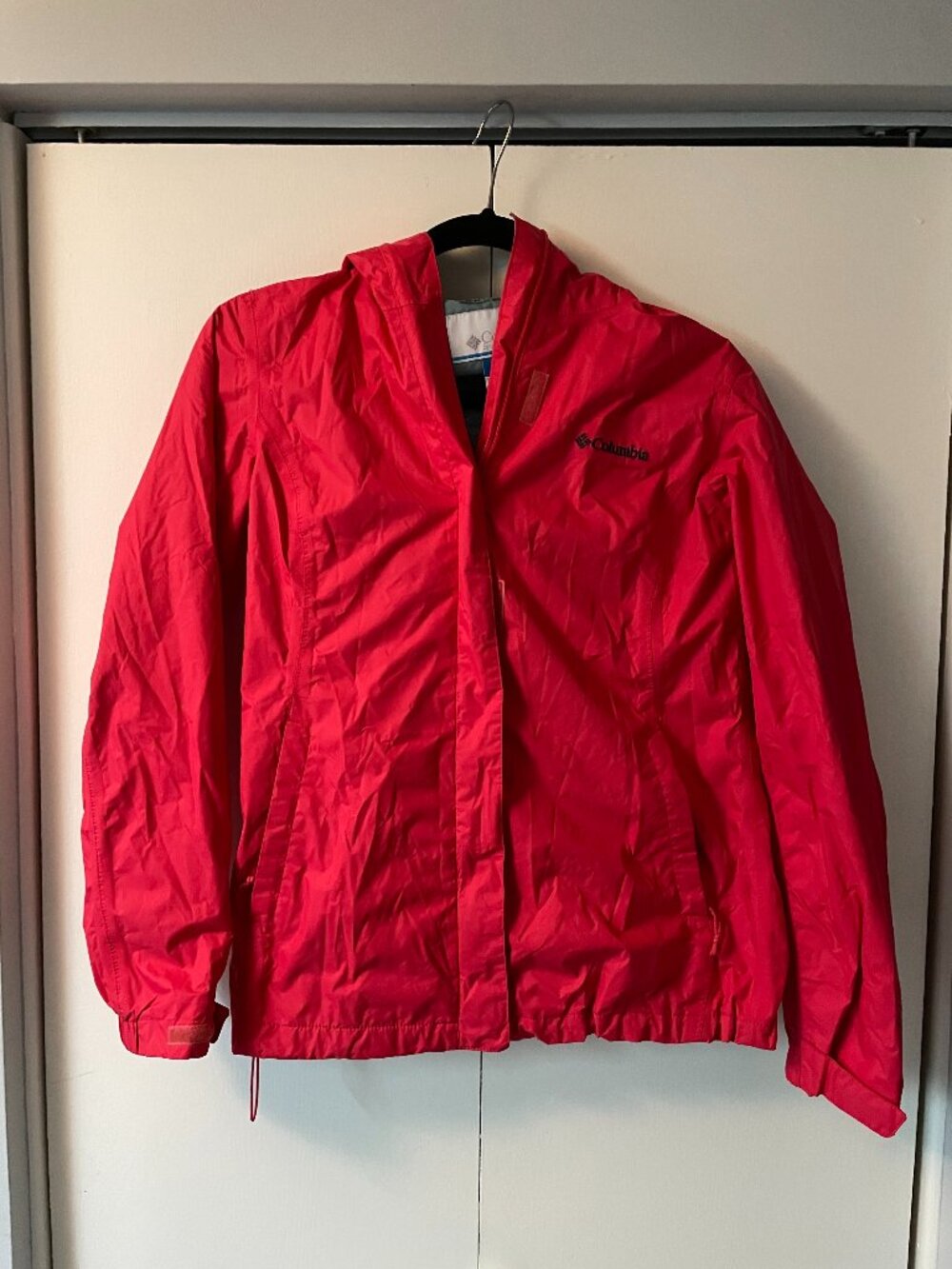 Columbia Omni Tech Hot Pink Coral Hooded Rain Jacket XS